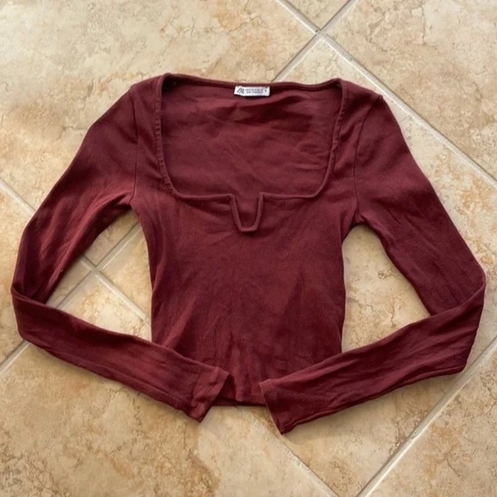 Maroon Long Sleeve Top